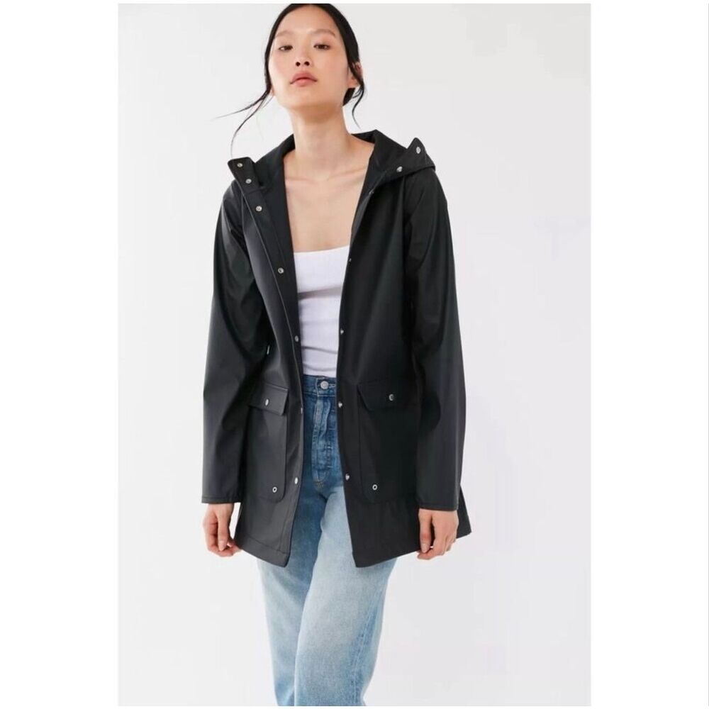Herschel Hooded Rain Jacket Parka Black Size XS